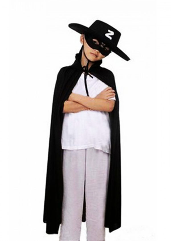 Çuk Boy Zorro Pelerin +  +  Kostüm Seti