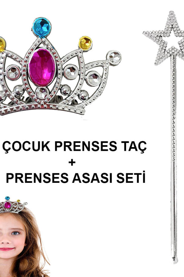Çuklar İçin Taraklı Prenses Tacı ve Prenses Yıldız Asa Seti