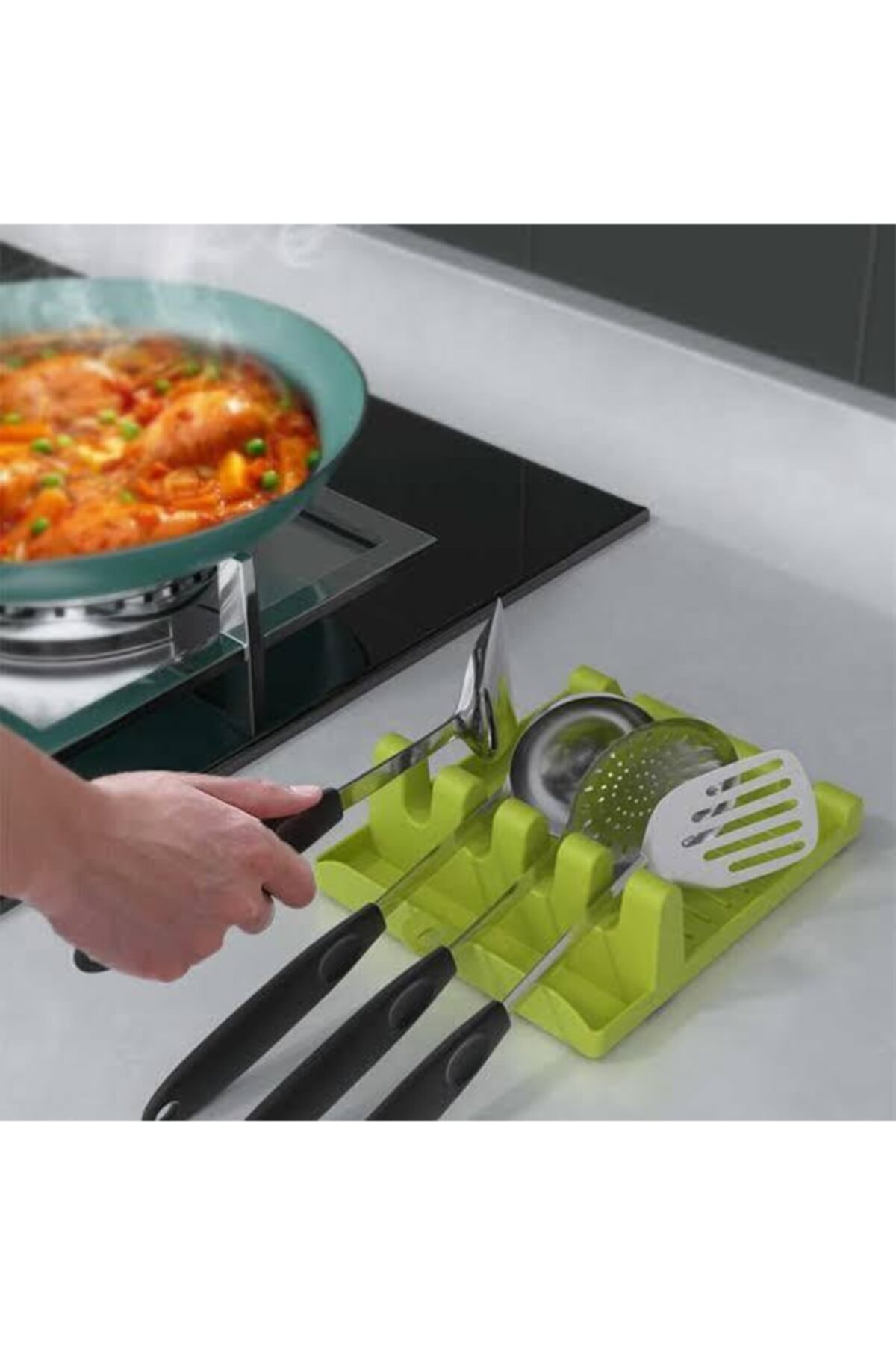 Çok Amaçlı Kaşık Altlığı Kepçe Altlığı Kapak Tutucu - Görsel 4