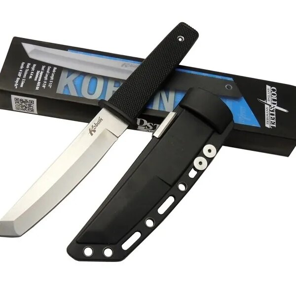 Cold Steel AUS 8A Kobun Tanto Outdoor /  Bıçağı 25cm - Kılıflı, Kutulu, Siyah Plastik Sap