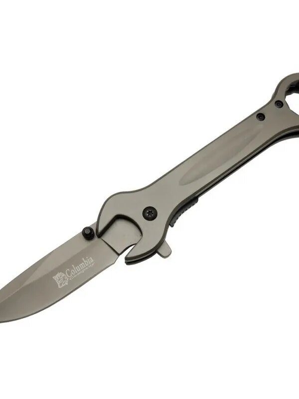 8000B  Görünümlü Siyah Kamp Çakı 19 cm - Otomatik, Metal Sap