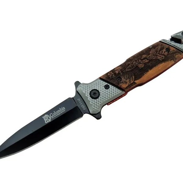 FST 1112 Kurtarma Kamp Çakı 21 cm - Yarı Otomatik, İp Kesmeli, Cam Perçinli