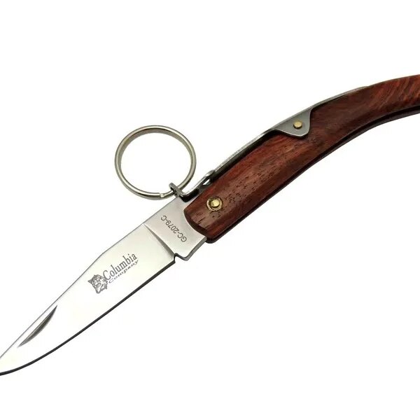 Okapi GC2079C rengi Kamp Çakı 16,5cm - Manuel, Kemerlikli, Ahşap Sap