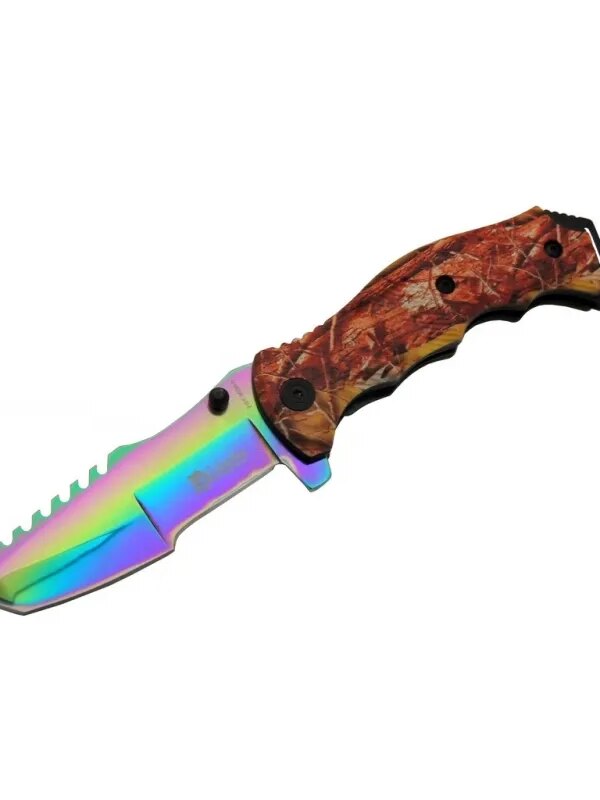 Tanto FST 3039 A Tırtıklı Gökkuşağı Kamp Çakı 23 cm - G10 Sap, Yarı Otomatik