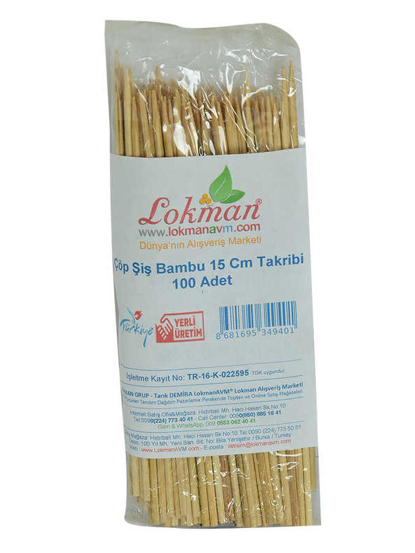 Şiş Bambu Şişleri 15 Cm Takribi 100 Adet 1 Paket