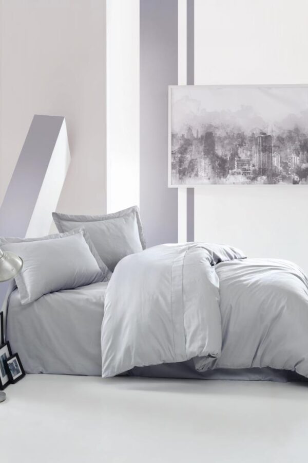 Çift Kişilik Saten Nev Takımı Elegant Gri