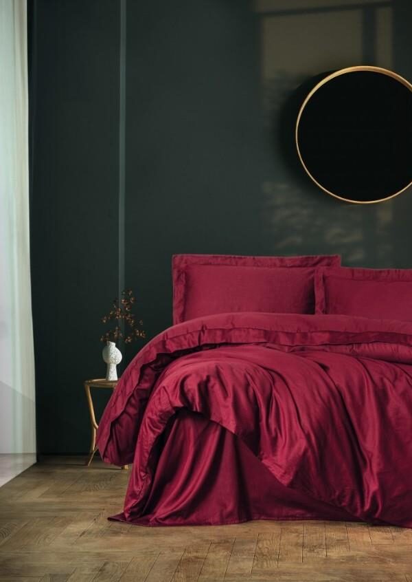 Tek Kişilik Saten Nev Takımı Elegante Bordo