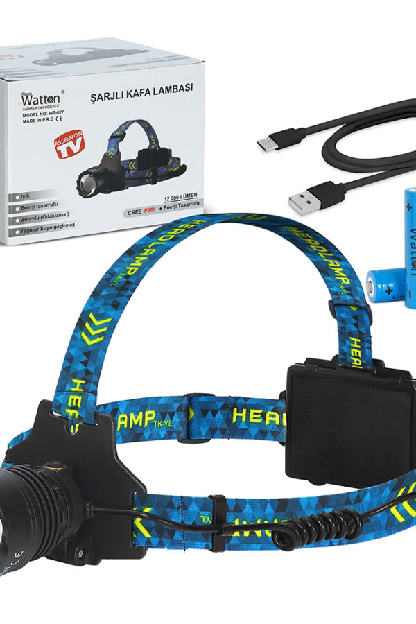 Cree P360 12.000 Lümen Şarjlı Kafa Lambası WT-627