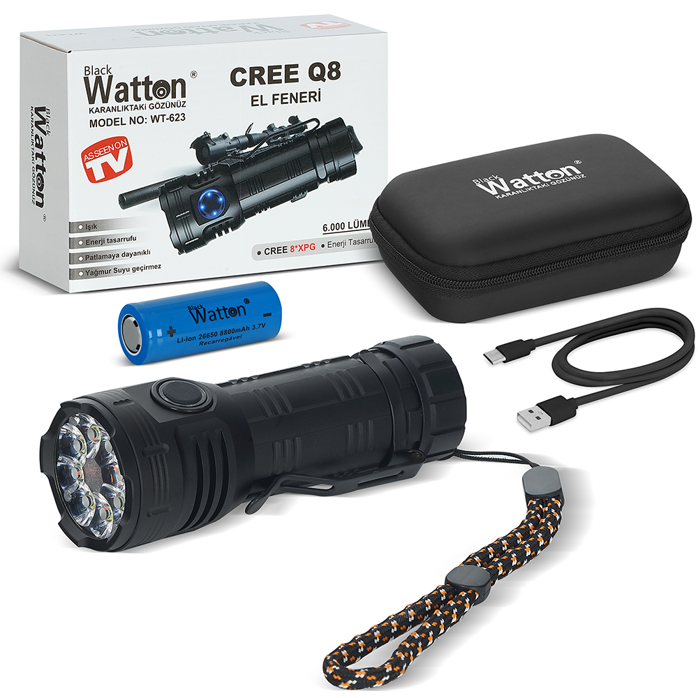 Cree Q8- XQG 8+1 Led Şarjlı WT-623