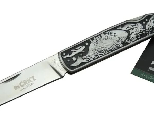 CRKT CR 0102 Kamp Çakı 20 cm -  Desenli Metal Sap, Kılıflı, Kutulu