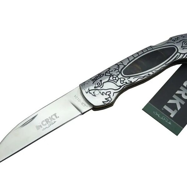 CRKT CR 0124 Kamp Çakı 20 cm - Metal Desenli Sap, Kılıflı, Kutulu