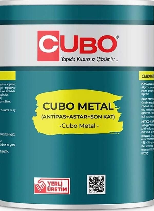 Cubo Metal Pas Boyası Beyaz 0,75 Litre