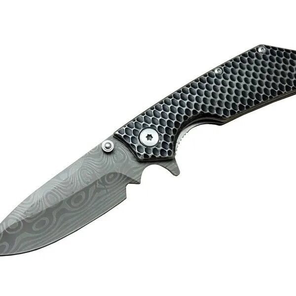 Damascus DMS 2 16 Gri Kamp Çakı 21cm- Yarı Otomatik, Kemerlikli, Metal Sap