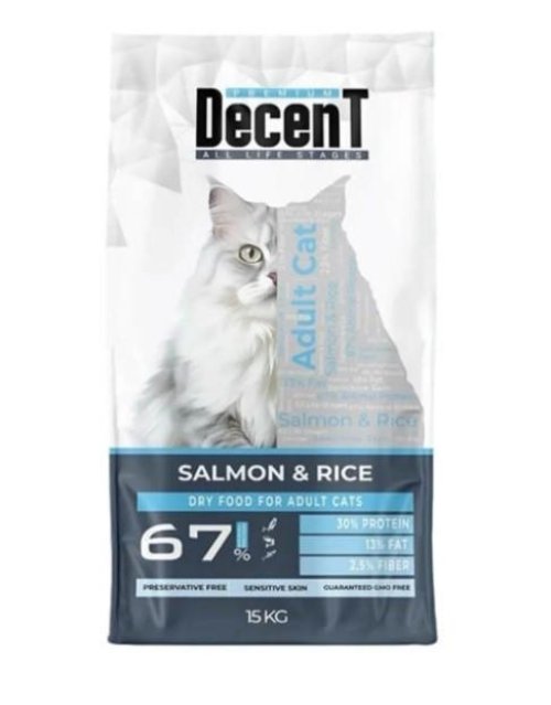 Decent Sensitive Skin Somon & Pirinç Yetişkin Kedi sı 1,5 Kg - Görsel 2