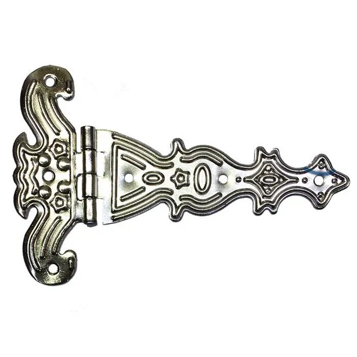 Dekoratif, Tek Kuyruklu Menteşe - 69x102 mm, Büyük, Nikel, 100 Adet