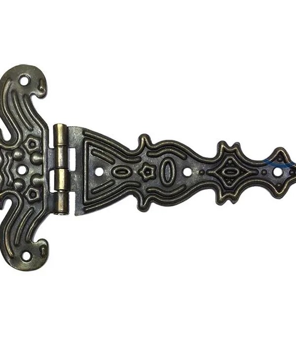 Dekoratif,  Tek Kuyruklu Menteşe - 69x102 mm, Büyük, Antik, 1 Adet