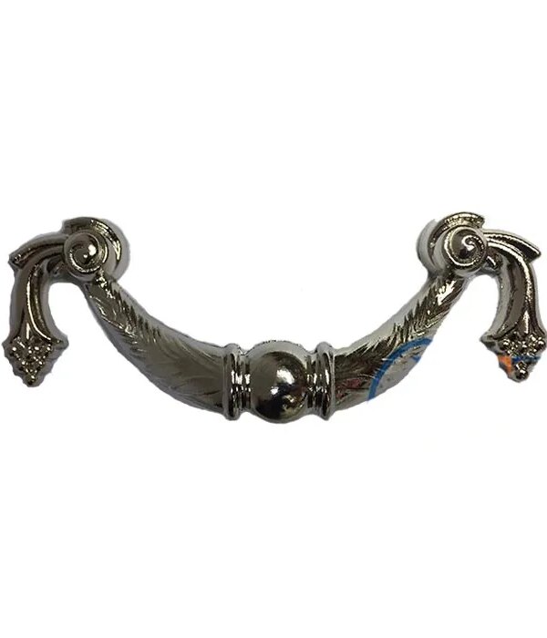 Dekoratif Zamak Üzümlü Kulp - 64mm, Nikel, 100 Adet