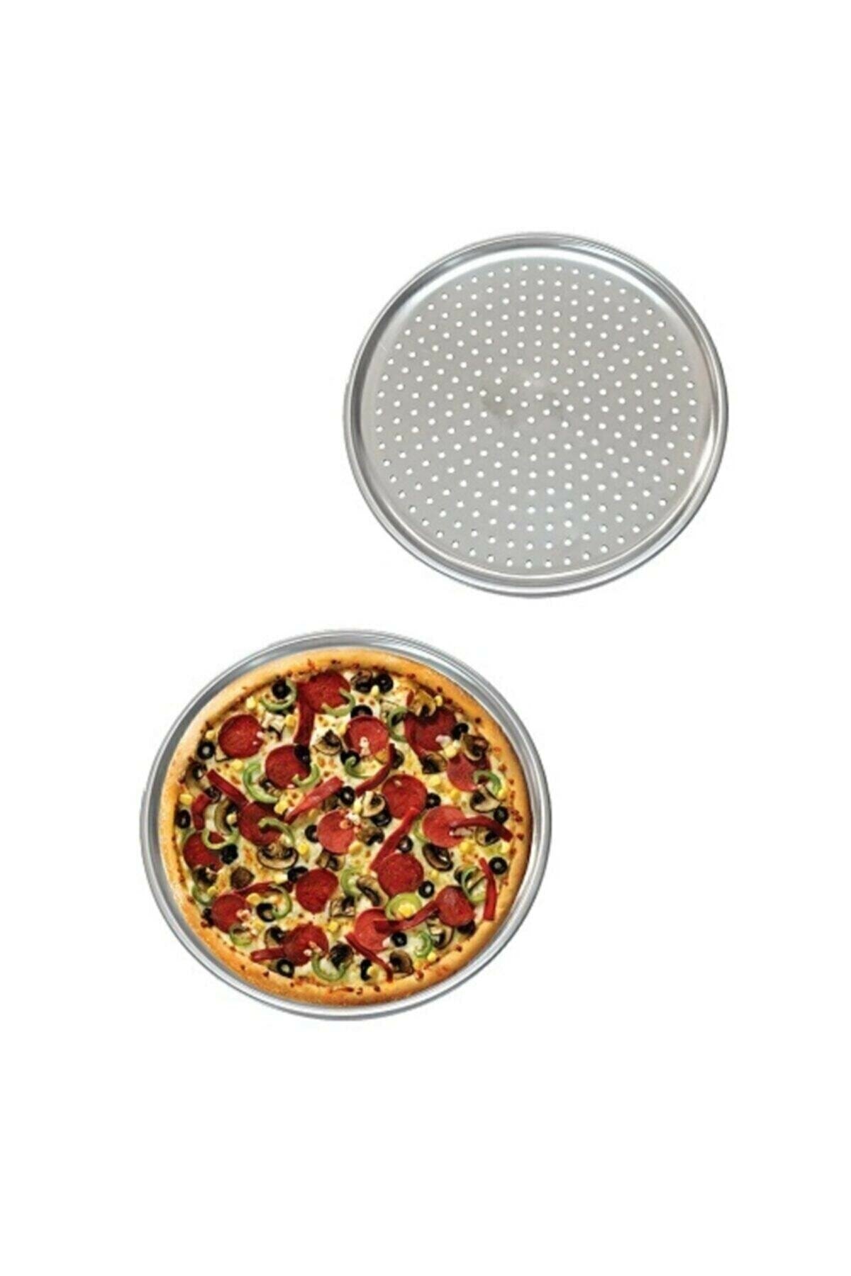 Delikli Çelik Pizza Ve Laacun Tepsisi Orta Boy -32 cm - Görsel 2
