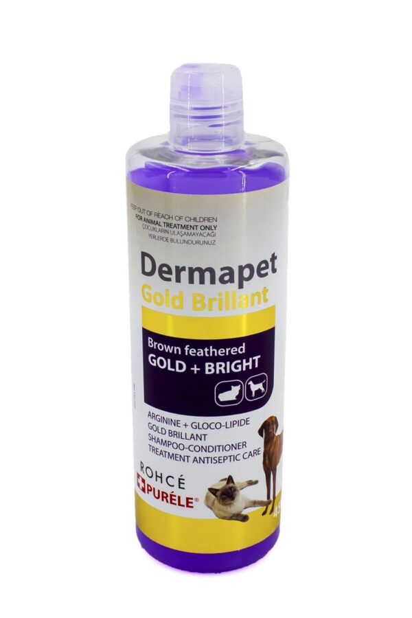 Sarı rengi Irk Kedi Ve Köpek İçin Dermatolojik Etkili li Şampuan 450 ml