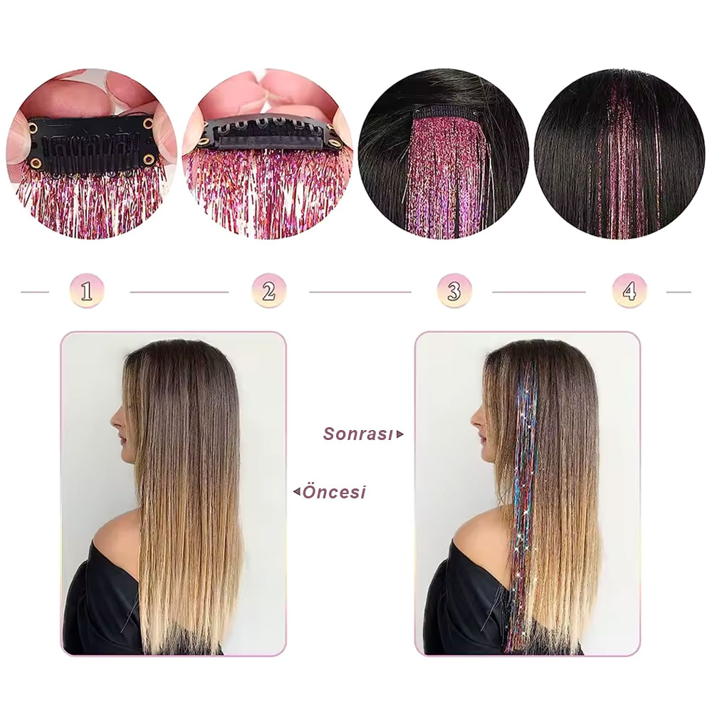 Klipsli Hair Tinsel Simi / HTK01 - Görsel 3