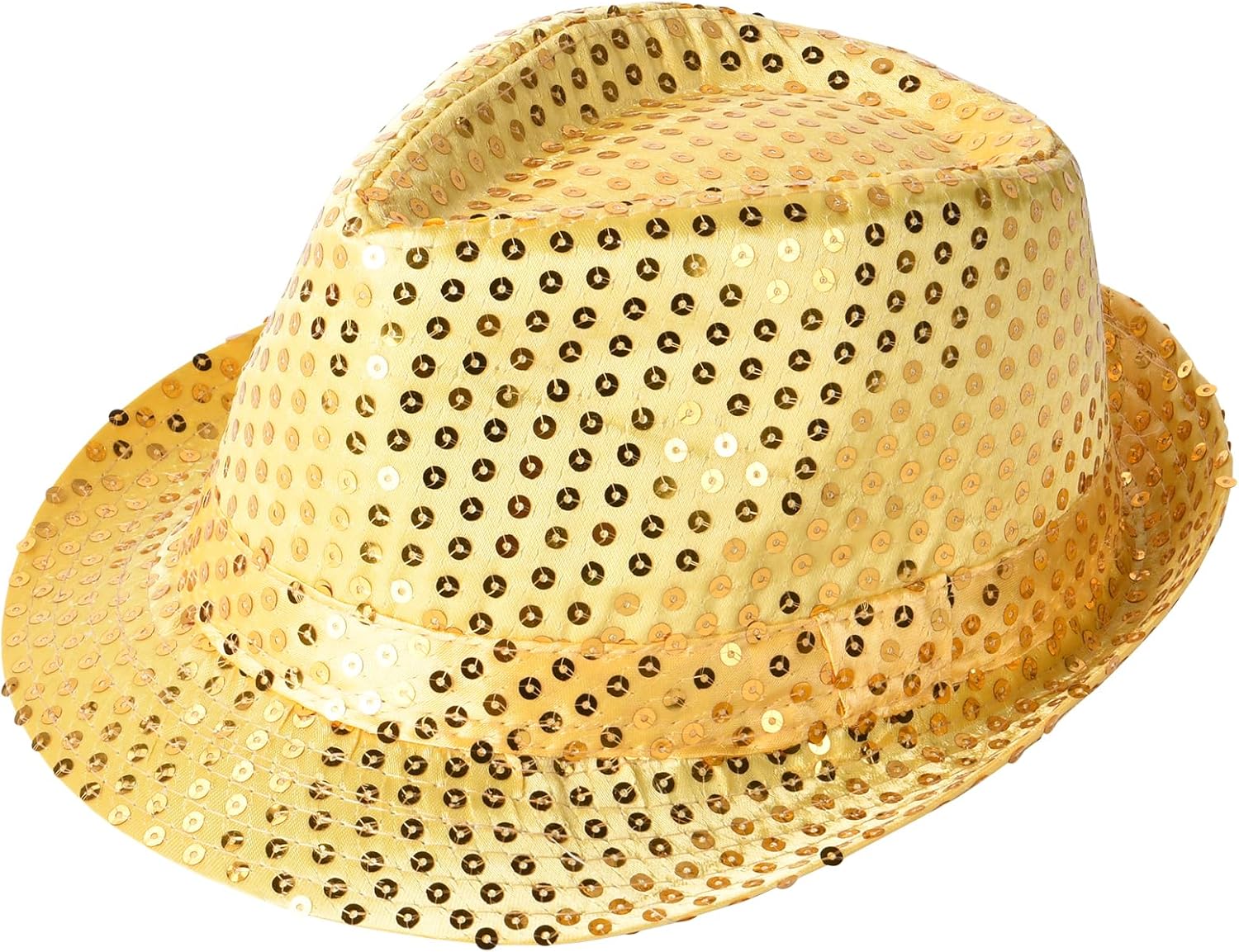 Disko Star Altın Gold Payetli Fötr Yetişkin Boy
