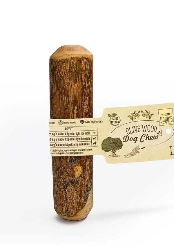 Doğal Zeytin Ağacı Çiğnenebilen Köpek Oyuncağı L 19 x 3,5 cm -  25 kg