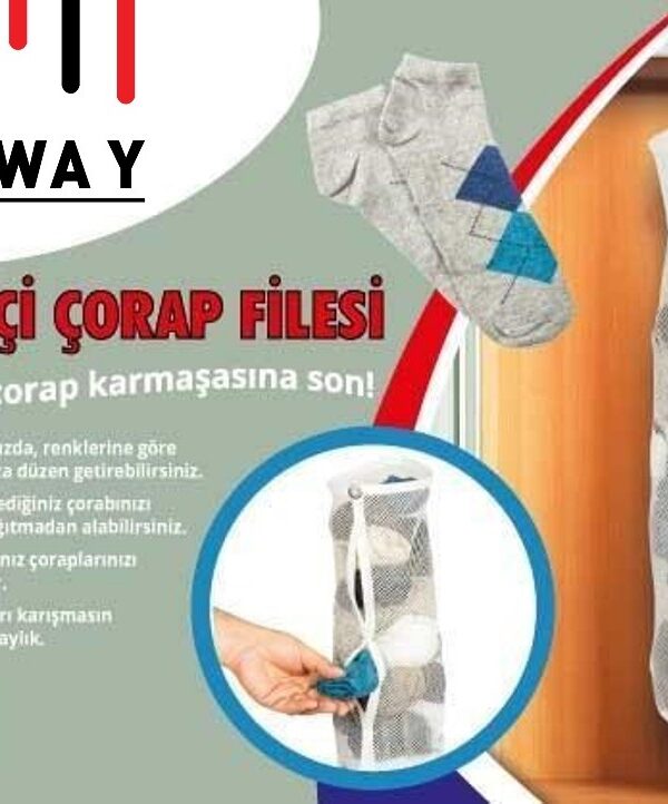 Dolap İçi Asılabilir Temiz Çorap Düzenleyici Çorap Filesi Askılık