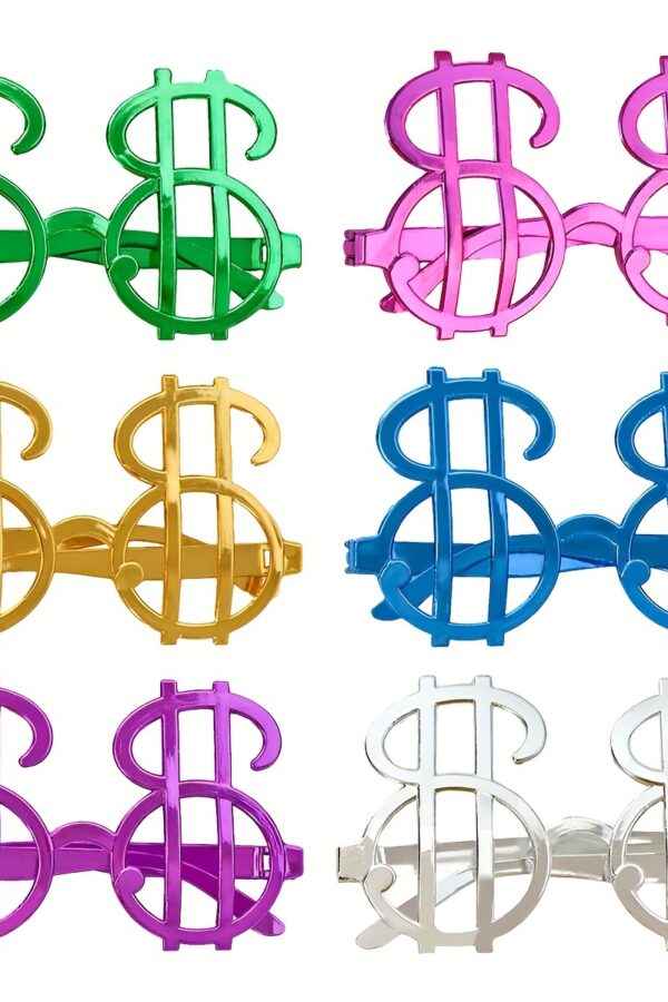 Dolar Şekilli Metalize Parti Gözlüğü 6 Adet
