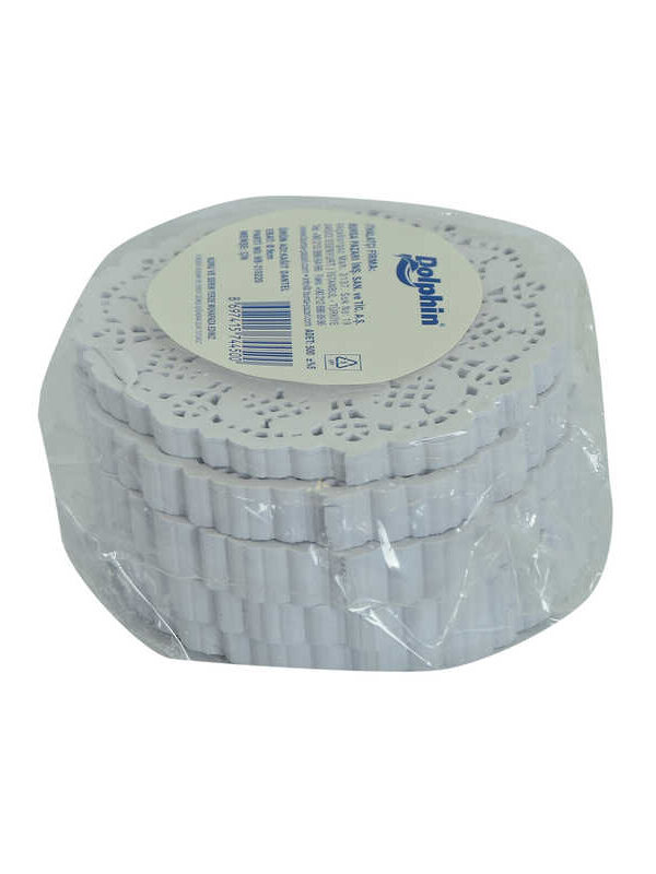 Kağıt Bardak Altlığı 9 Cm Dantel Desenli Beyaz 500  1 Paket