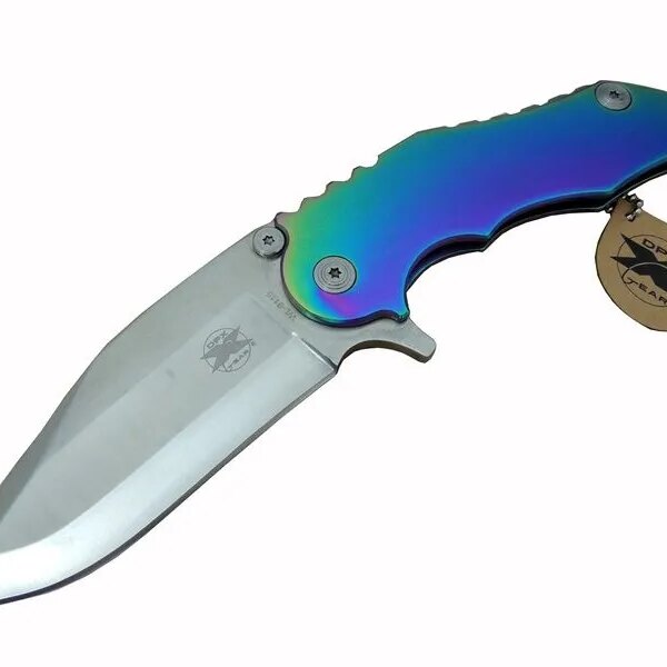 DPX Gear WL 9115 Outdoor Çakı 23 cm - Metal Gökkuşağı Sap, Otomatik, Kılıflı