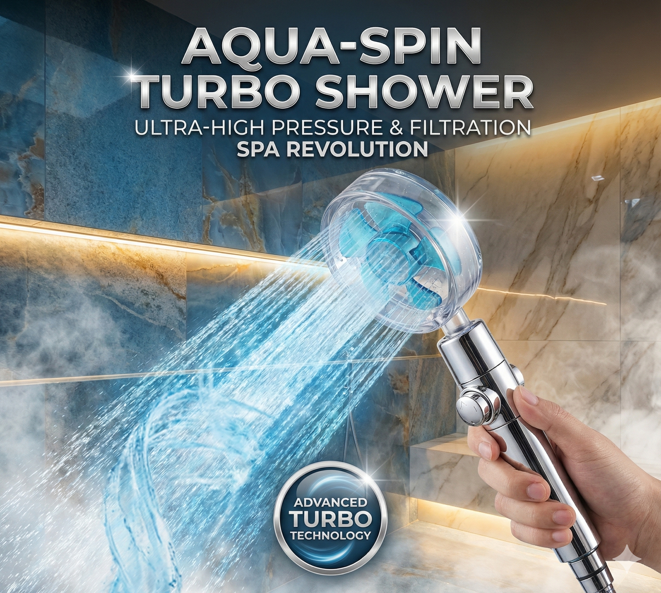 Duş Başlığı Turbo Pervaneli Serinletici Tasarım - Görsel 3