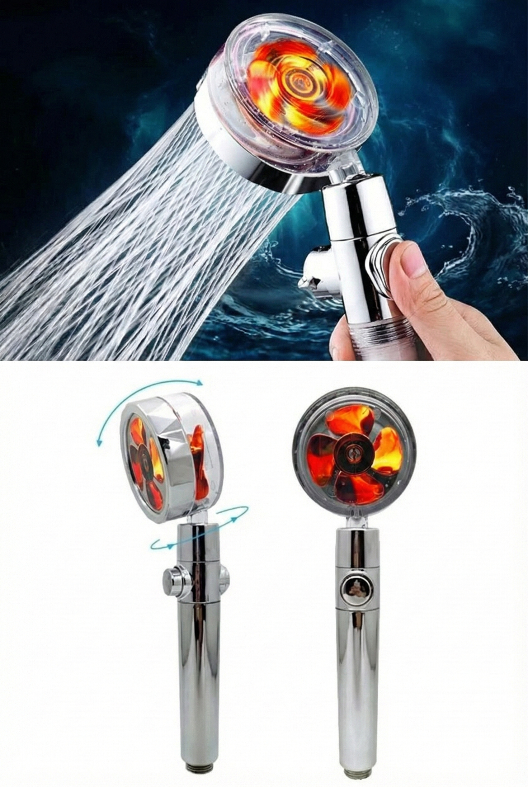 Duş Başlığı Turbo Pervaneli Serinletici Tasarım - Görsel 5