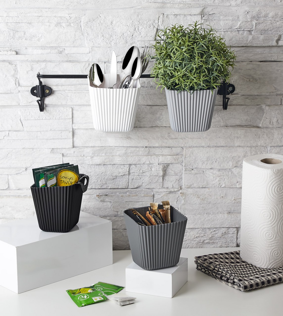 Duvara Asılan Çok Amaçlı Organizer - 2'li Saksı Set