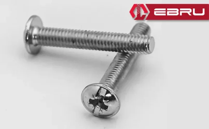 Ebru Yuvarlak Yıldız Başlı RYSB Kulp Vidası, Civata M4x40 - 500 Adet