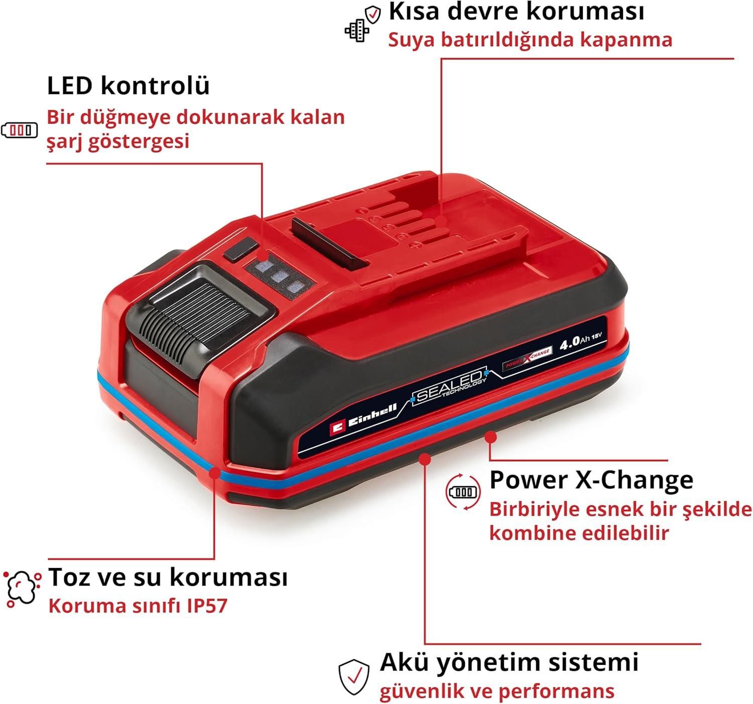 Sealed Li-on Akü 18 Volt 4,0 Ah Plus - Görsel 2