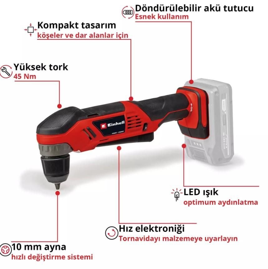 TE AD 18 Li Solo Dik Açılı Vidalama - Görsel 2