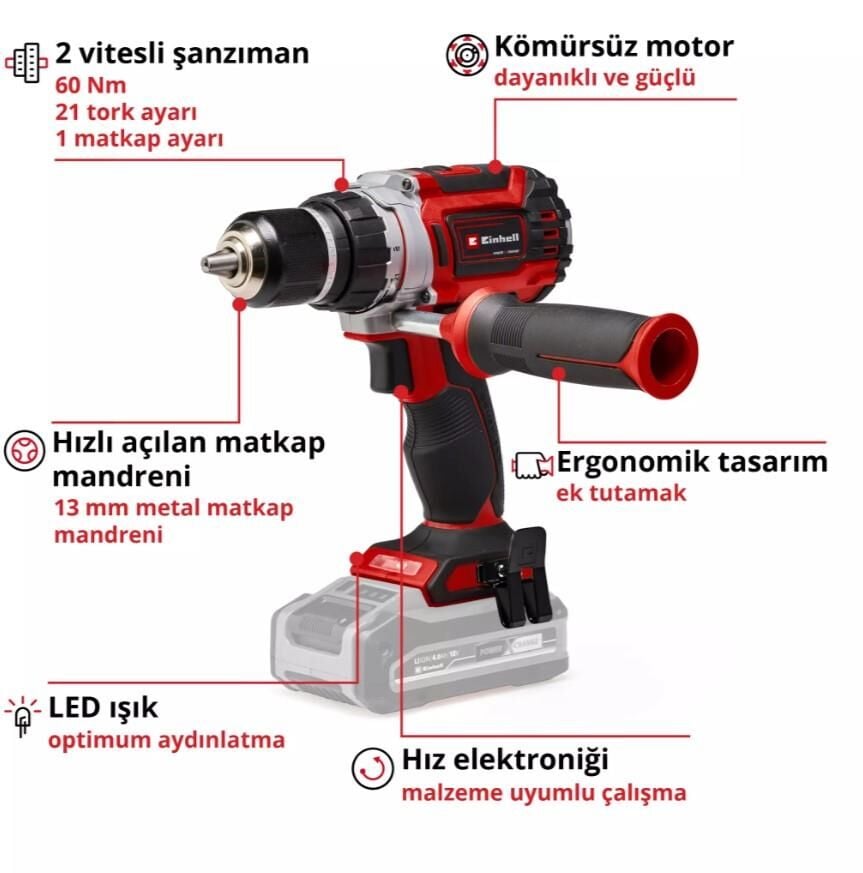 TP-CD 18/60 Lİ BL Solo Akülü Vidalama Akü ve Şarj Hariç - Görsel 3