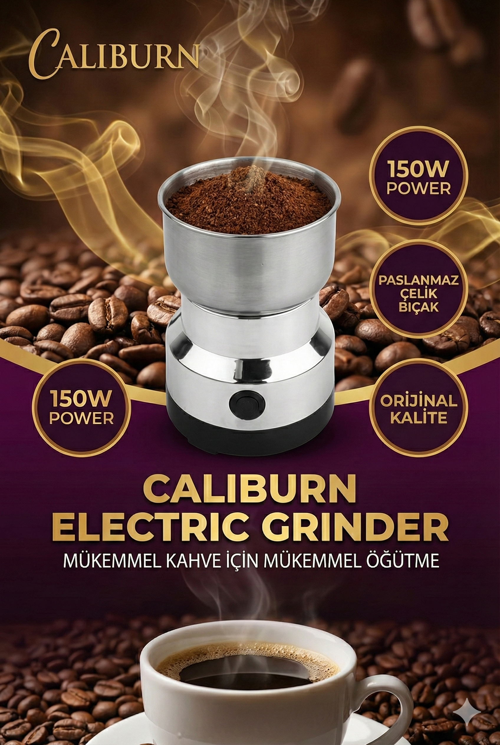 Elektrikli Baharat Bakliyat Öğütücü Makine - Görsel 2