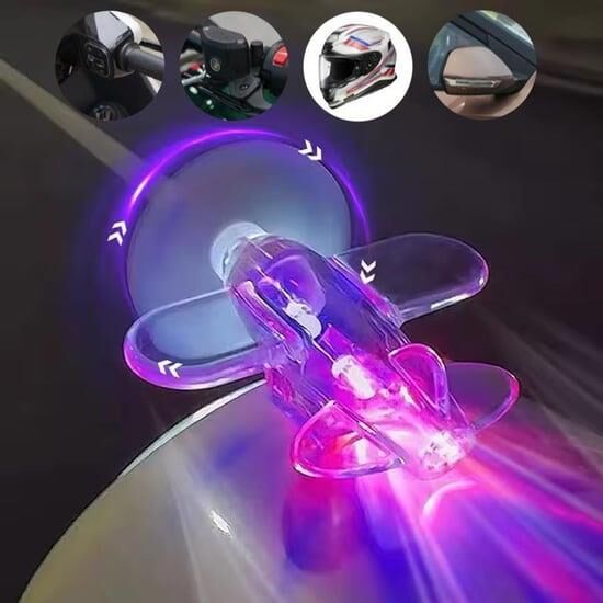 26786 Led Işıklı Motosiklet Süs Uçağı Pilsiz Çalışan Kırmızı-Mi Işık Efektli - Görsel 2