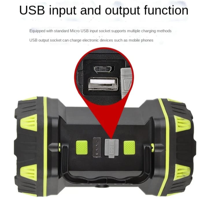F.B.I F-262 Yeni Güçlü Çift Taraflı Taşınabilir Spot Ve Işıldak USB Power Şarjlı Fener - Görsel 3
