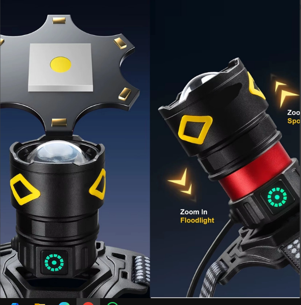 F.B.I Pro F-3003 Alüminyum PM10-TG LED Type-C Power ve Solar Şarjlı Kamp Kafa Feneri - Görsel 2