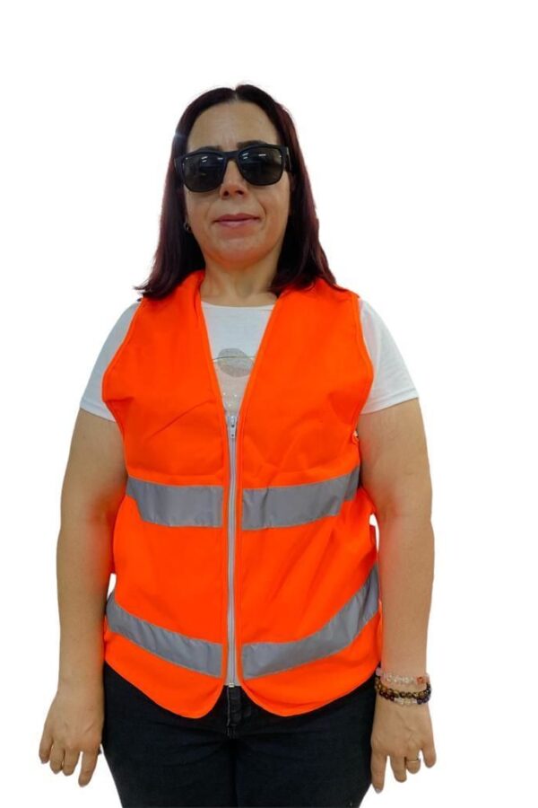 Fermuarlı Tcu İkaz Yeleği XL Beden 59 cm