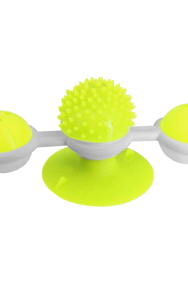 Vantuzlu Fırıldak Toplu Dönen Kedi Oyuncağı 8 cm-18 cm Sarı