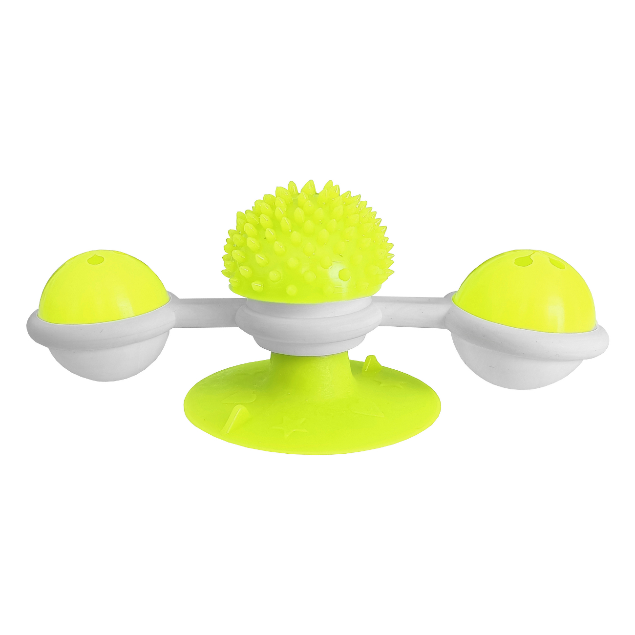Vantuzlu Fırıldak Toplu Dönen Kedi Oyuncağı 8 cm-18 cm Sarı - Görsel 2