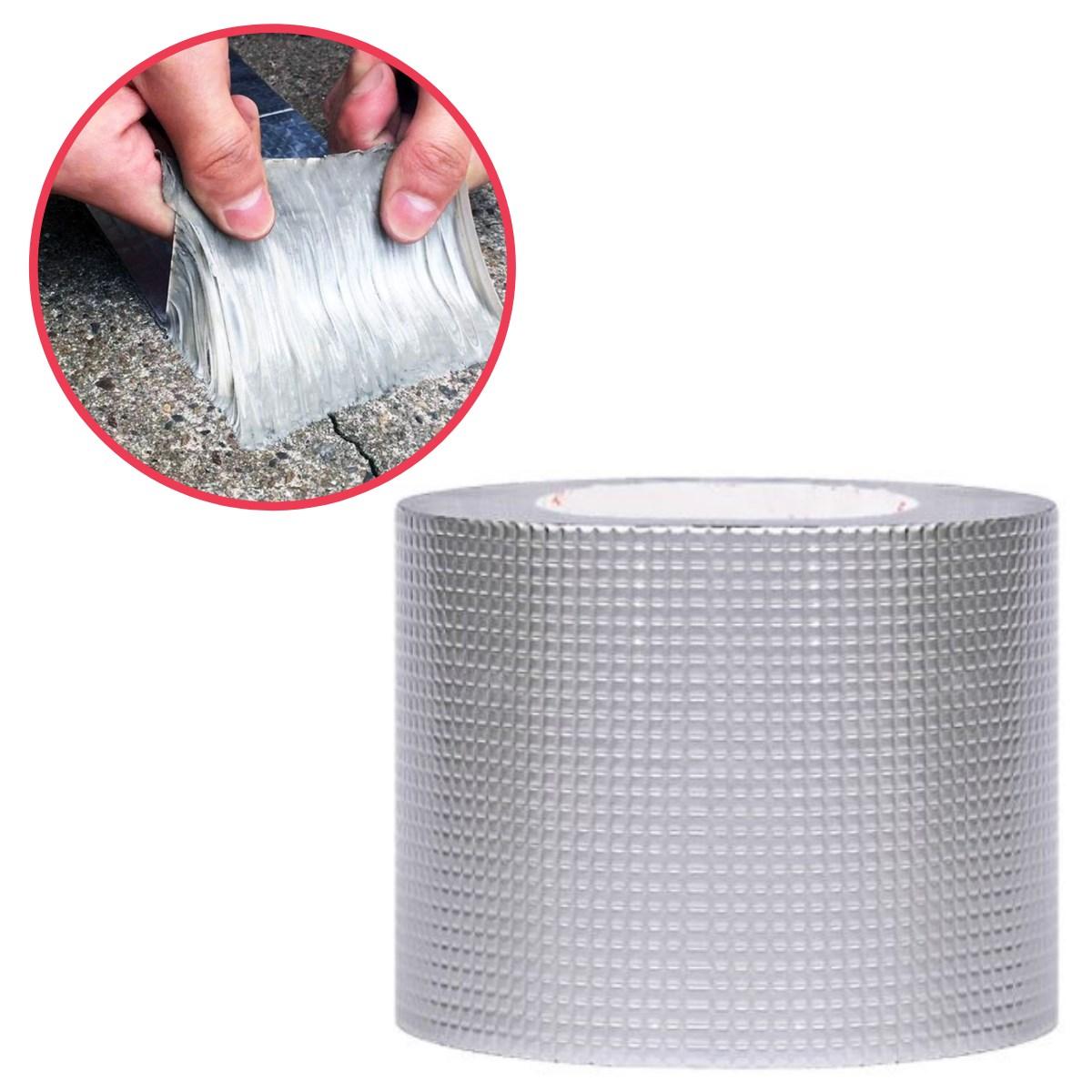 Folyo Kauçuk Bant Yapışkanlı Su Geçirmez Çatı Boru Tamir Bı (2Metre x 10 Cm)