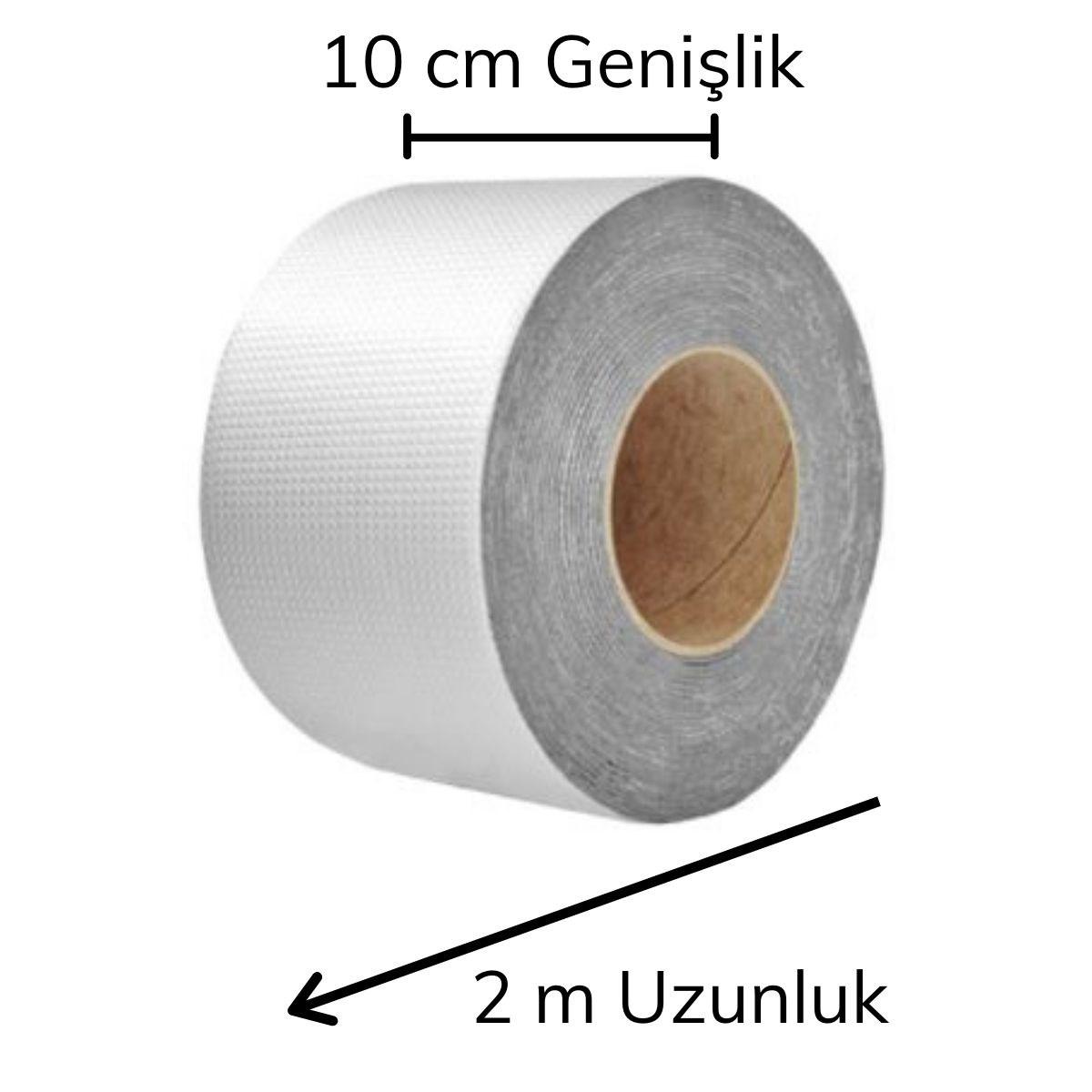 Folyo Kauçuk Bant Yapışkanlı Su Geçirmez Çatı Boru Tamir Bı (2Metre x 10 Cm) - Görsel 2