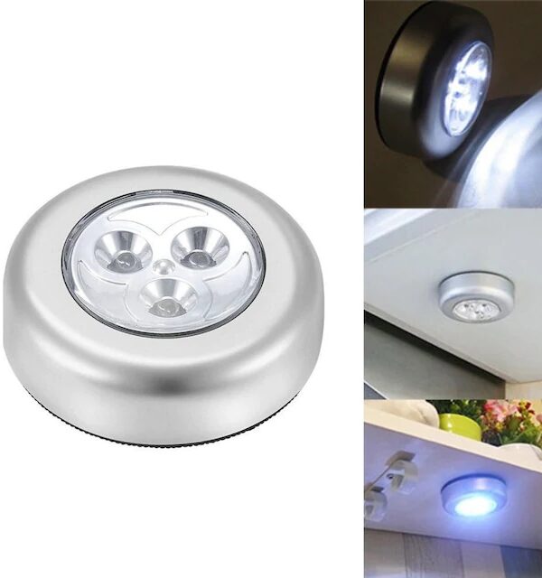 Gardrop - Çekmece - Dolap Köşe Aydınlatıcı Kablosuz  Pilli Led Spot  Lamba Stick