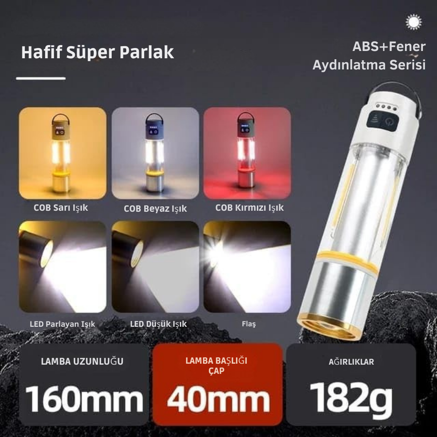 Gold Police GP-222 Çok Fonksiyonlu Kamp Lambası 1000 Lümen - Görsel 2