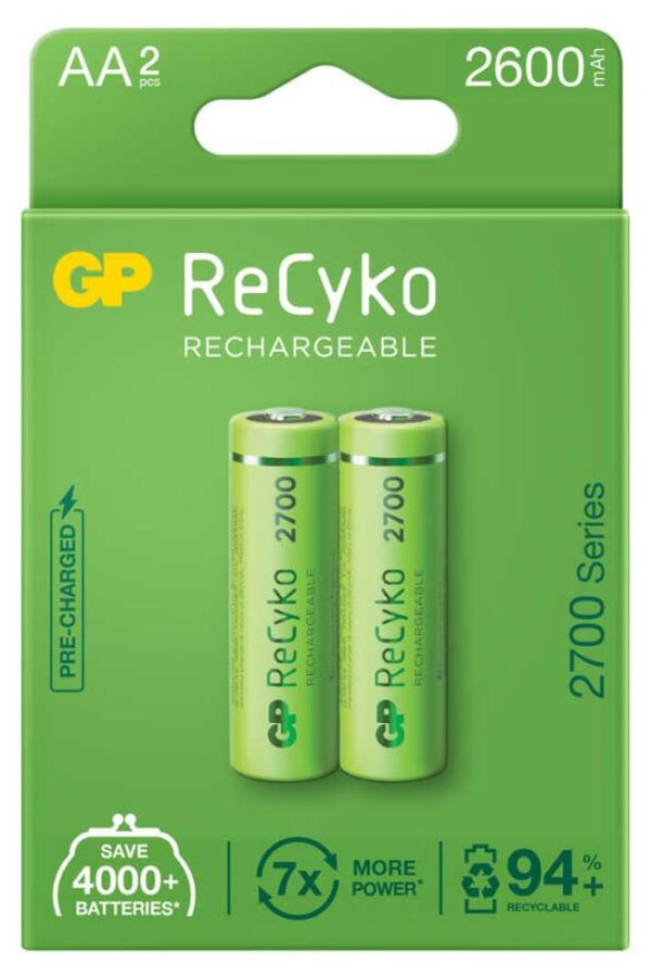 GP ReCyko 2600mAh AA Şarj Edilebilir m Pil 2'lİ Paket