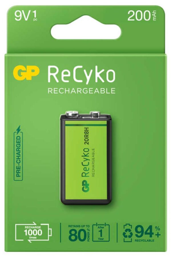 GP ReCyko 9V 200mAh Şarj Edilebilir Pil